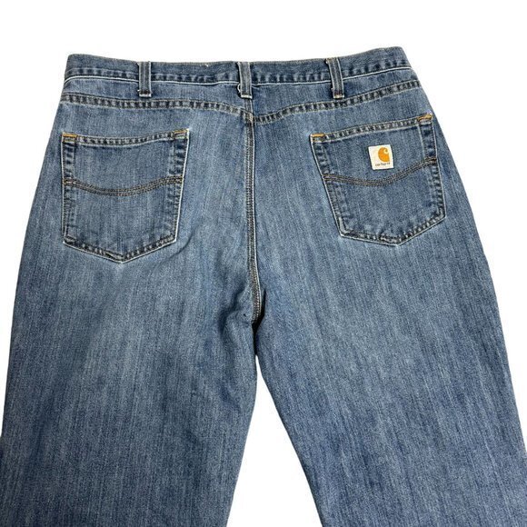 Carhartt Men's Size 40 x 30 Blue Straight Leg Relaxed Fit Jeans - Picture 7 of 9